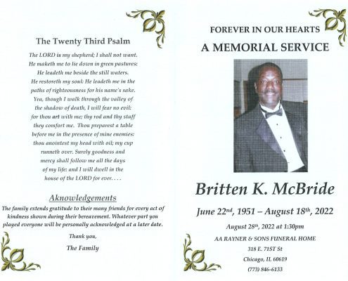 Britten K McBride Obituary
