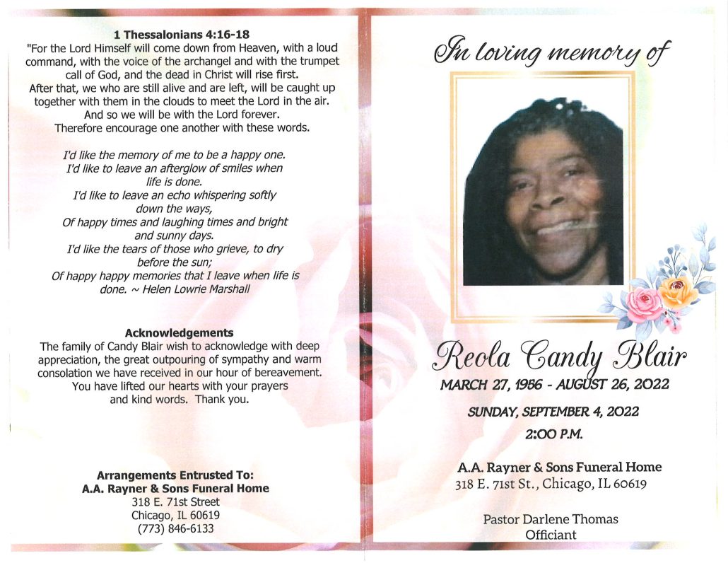 Reola Candy Blair Obituary