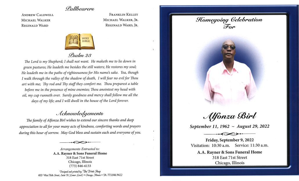 Alfonza Bird Obituary
