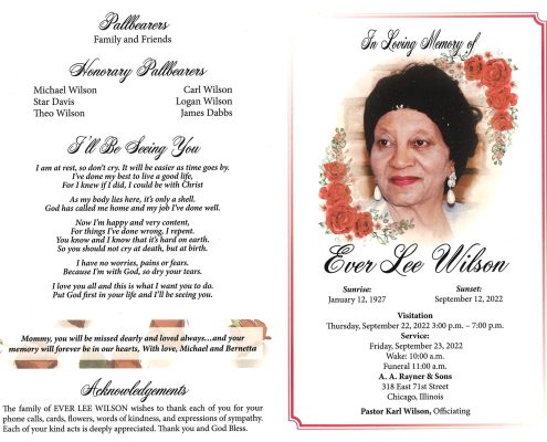 Ever L Wilson Obituary