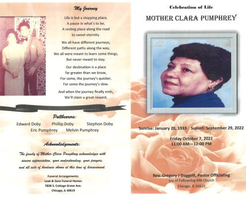 Clara Pumphrey Obituary