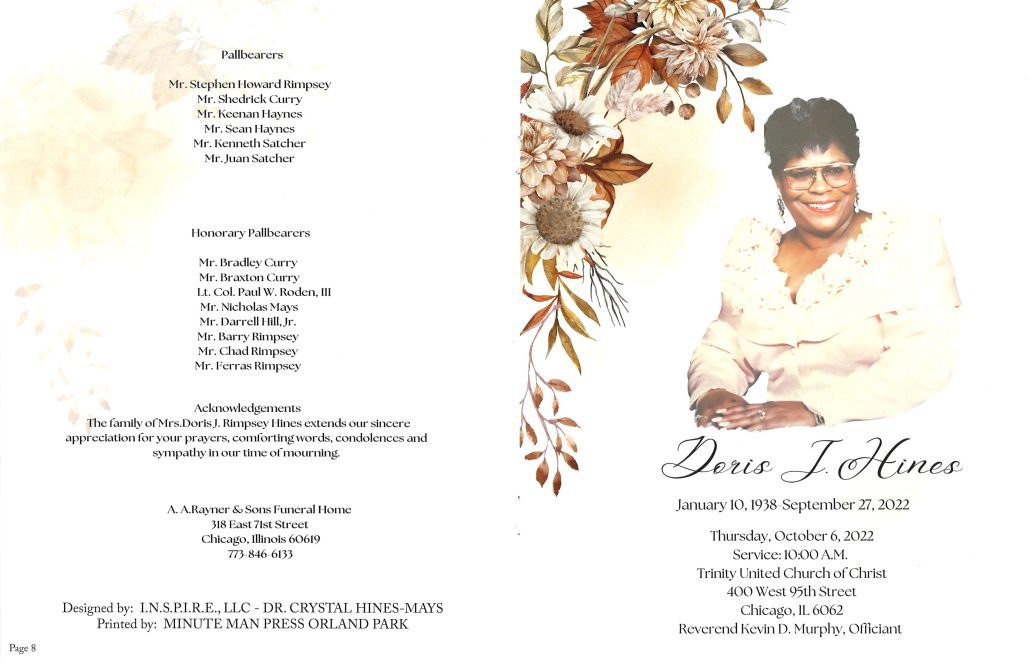 Doris J Hines Obituary