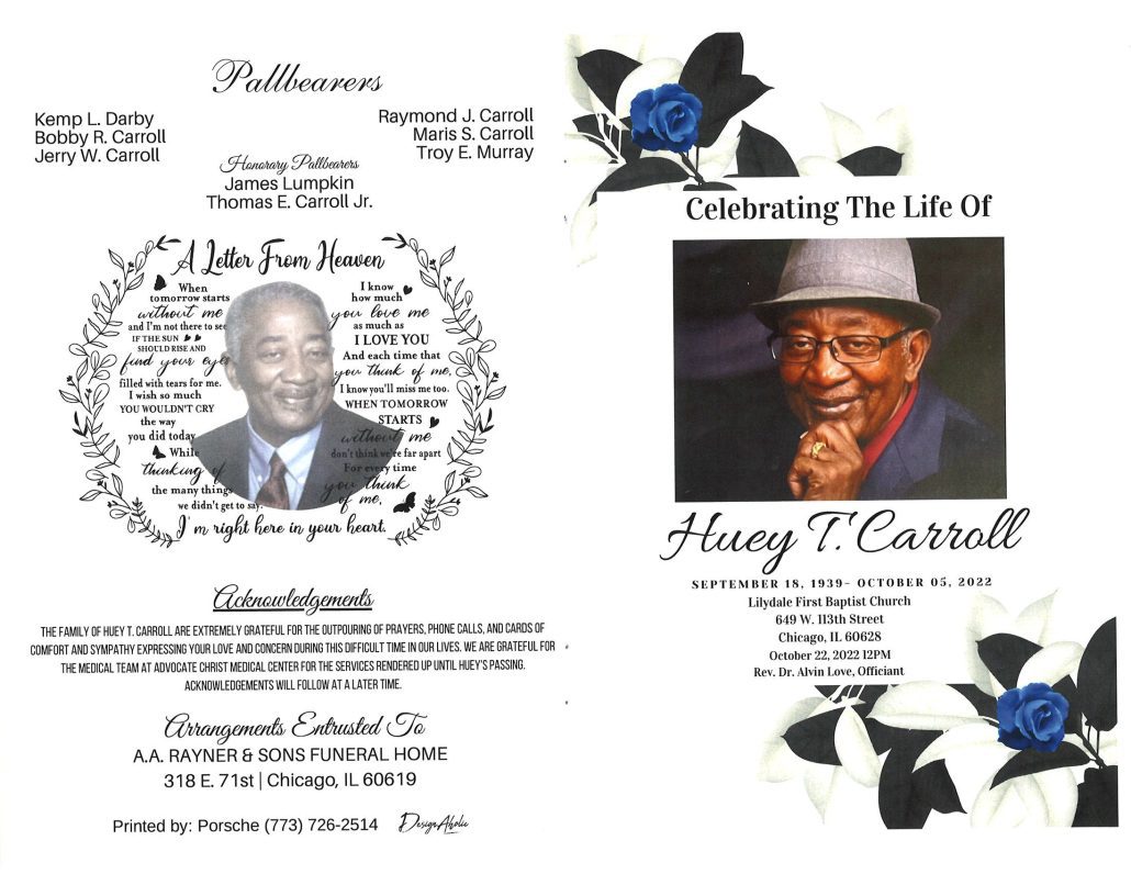 Huey T Carroll Obituary