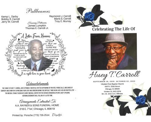 Huey T Carroll Obituary