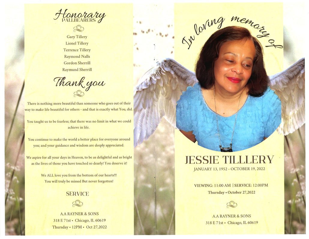 Jessie Tillery Obituary | AA Rayner and Sons Funeral Homes