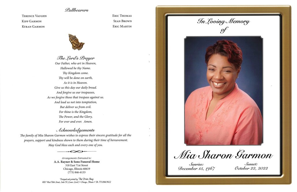 Mia Sharon Garmon Obituary
