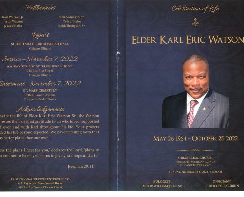 Karl E Watson Sr Obituary
