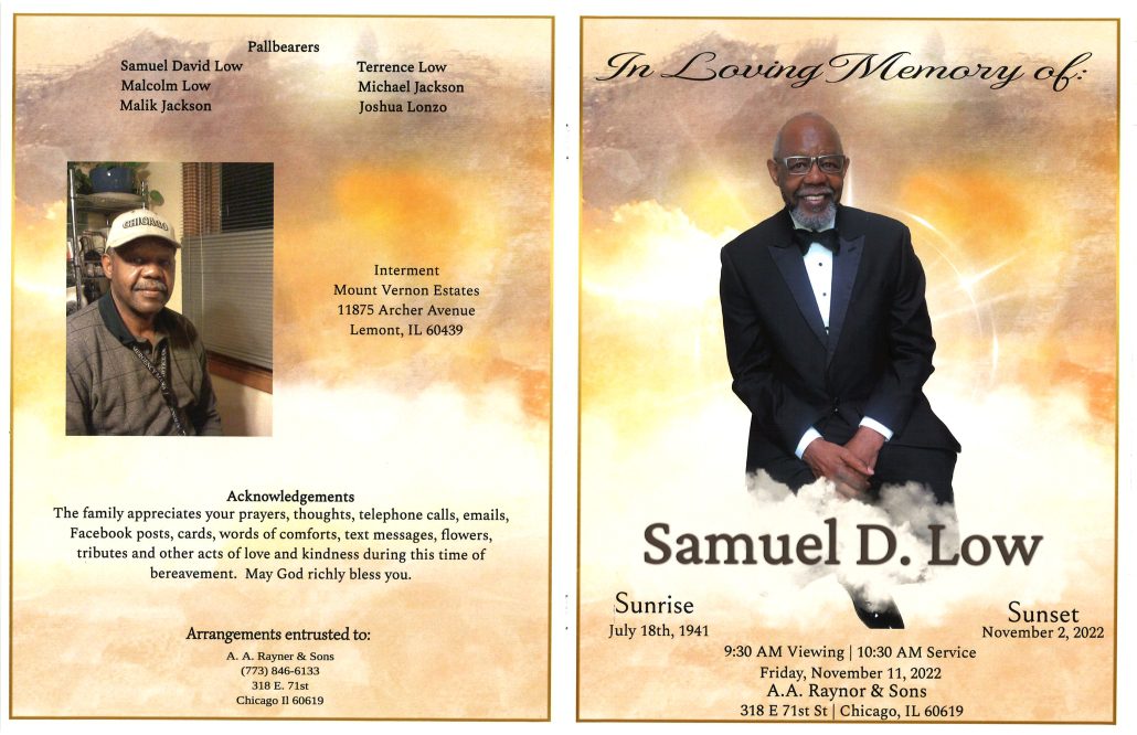 Samuel D Low Obituary