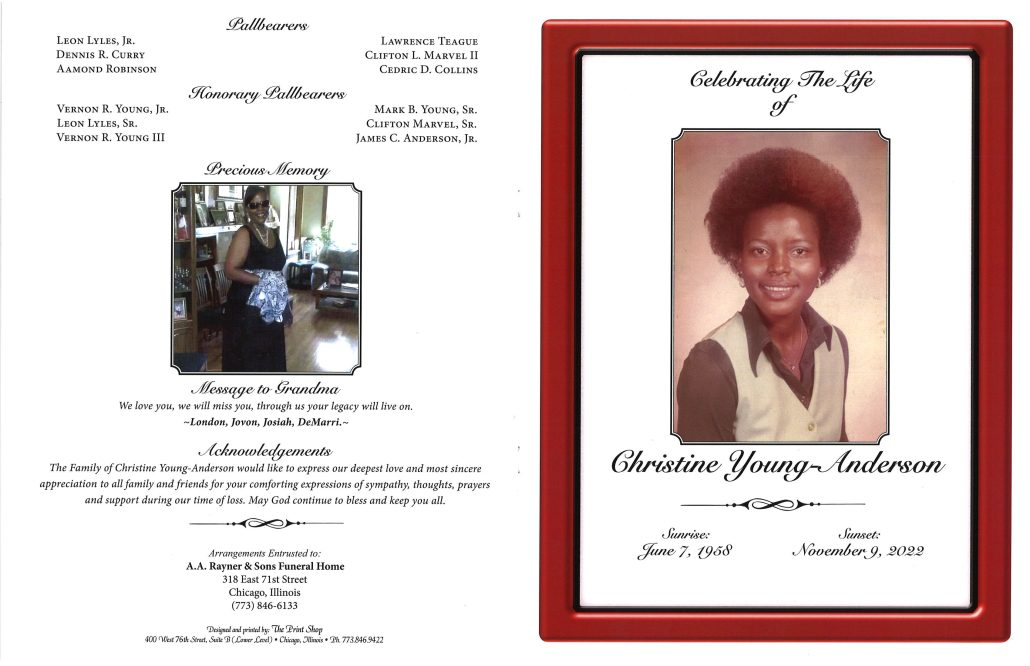 Christine Young Anderson Obituary