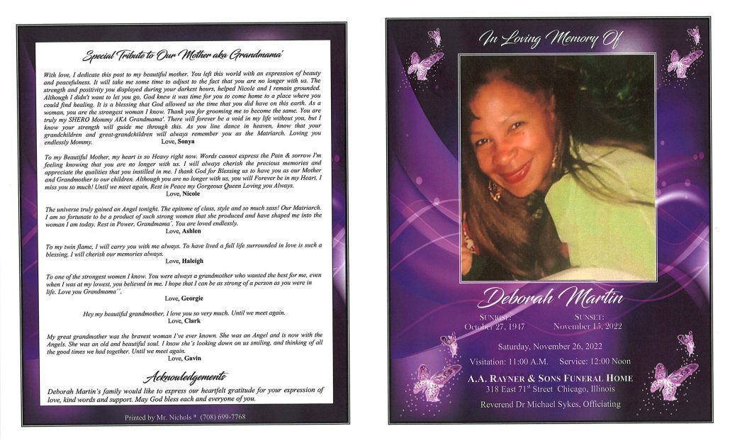 Deborah Martin Obituary