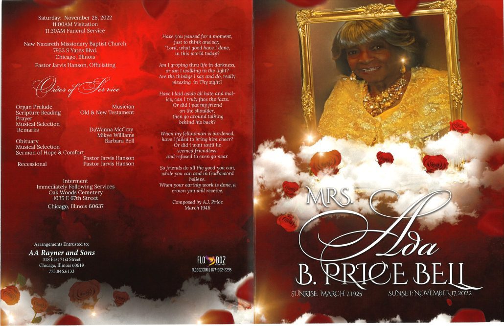 Ada B Price Bell Obituary