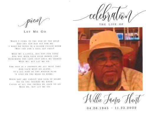 Willie J Hunt Obituary