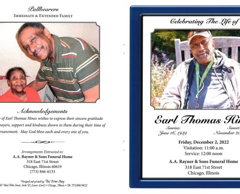 Earl T Hines Obituary