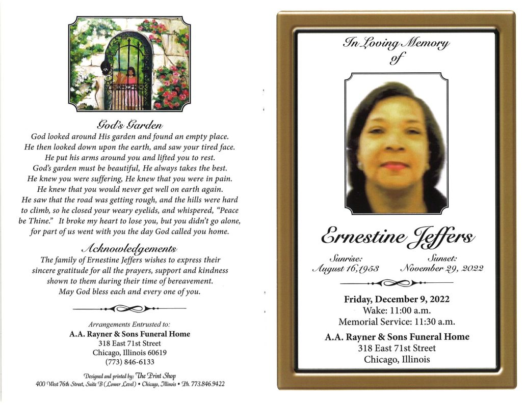 Ernestine Jeffers Obituary