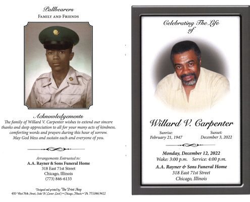 Willard V Carpenter Obituary