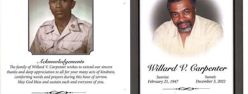Willard V Carpenter Obituary