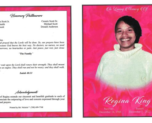 Regina King Obituary