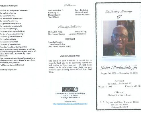 John Barksdale Jr Obituary