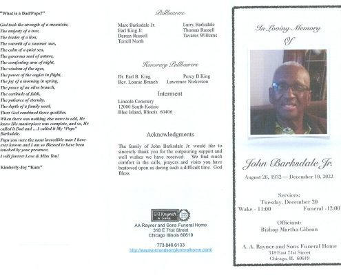 John Barksdale Jr Obituary