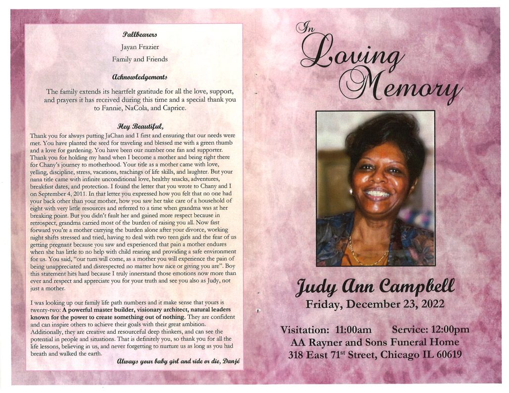 Judy A Campbell Obituary