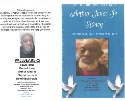 Arthur Jones Jr Obituary