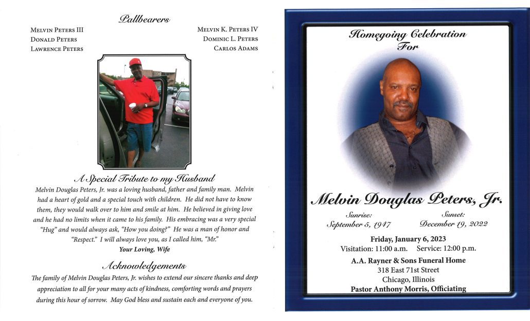 Melvin D Peters Jr Obituary