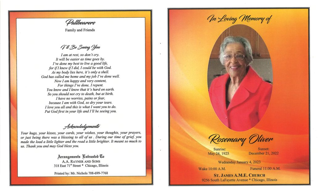 Rosemary Oliver Obituary