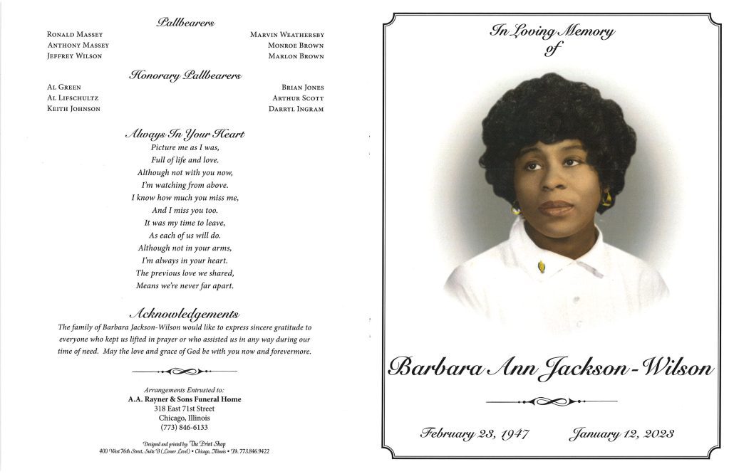 Barbara Ann Jackson Wilson Obituary