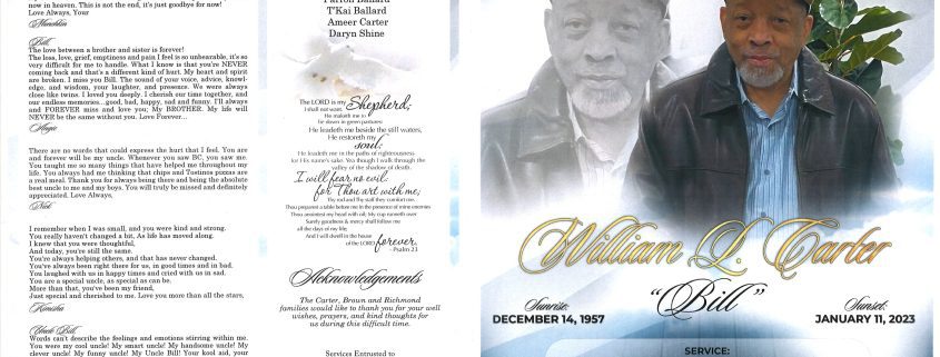 William L Carter Obituary