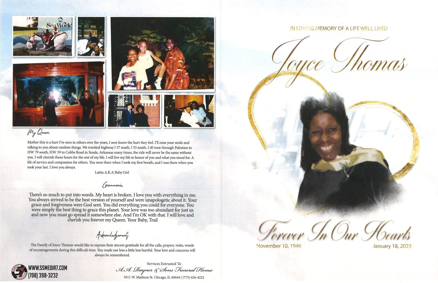 Joyce Thomas Obituary AA Rayner and Sons Funeral Homes