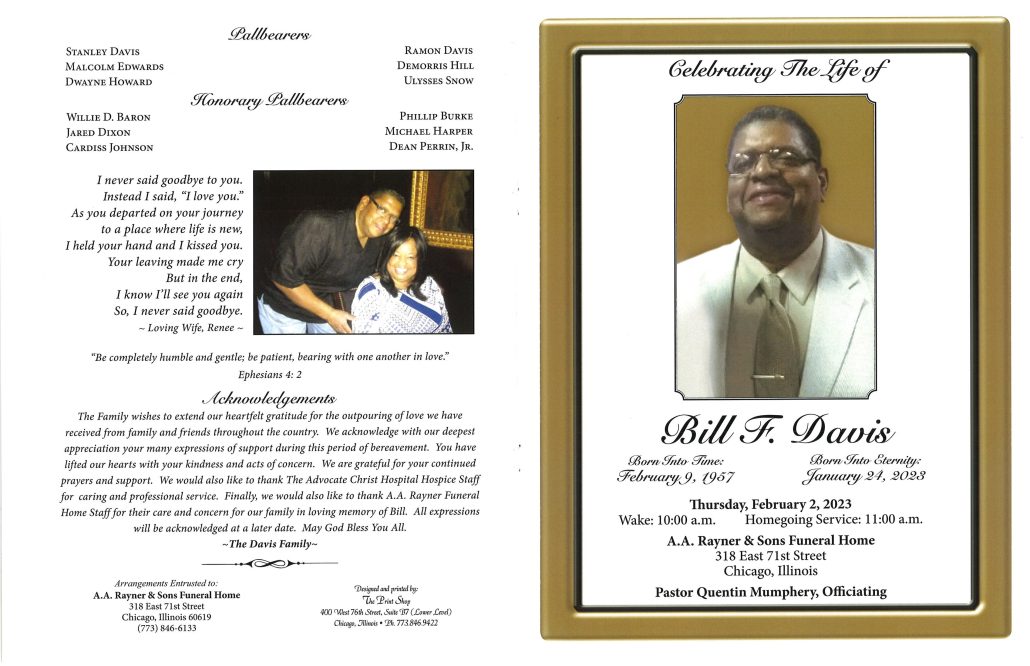 Bill F Davis Obituary