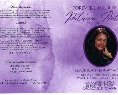 Patricia Anthony Obituary