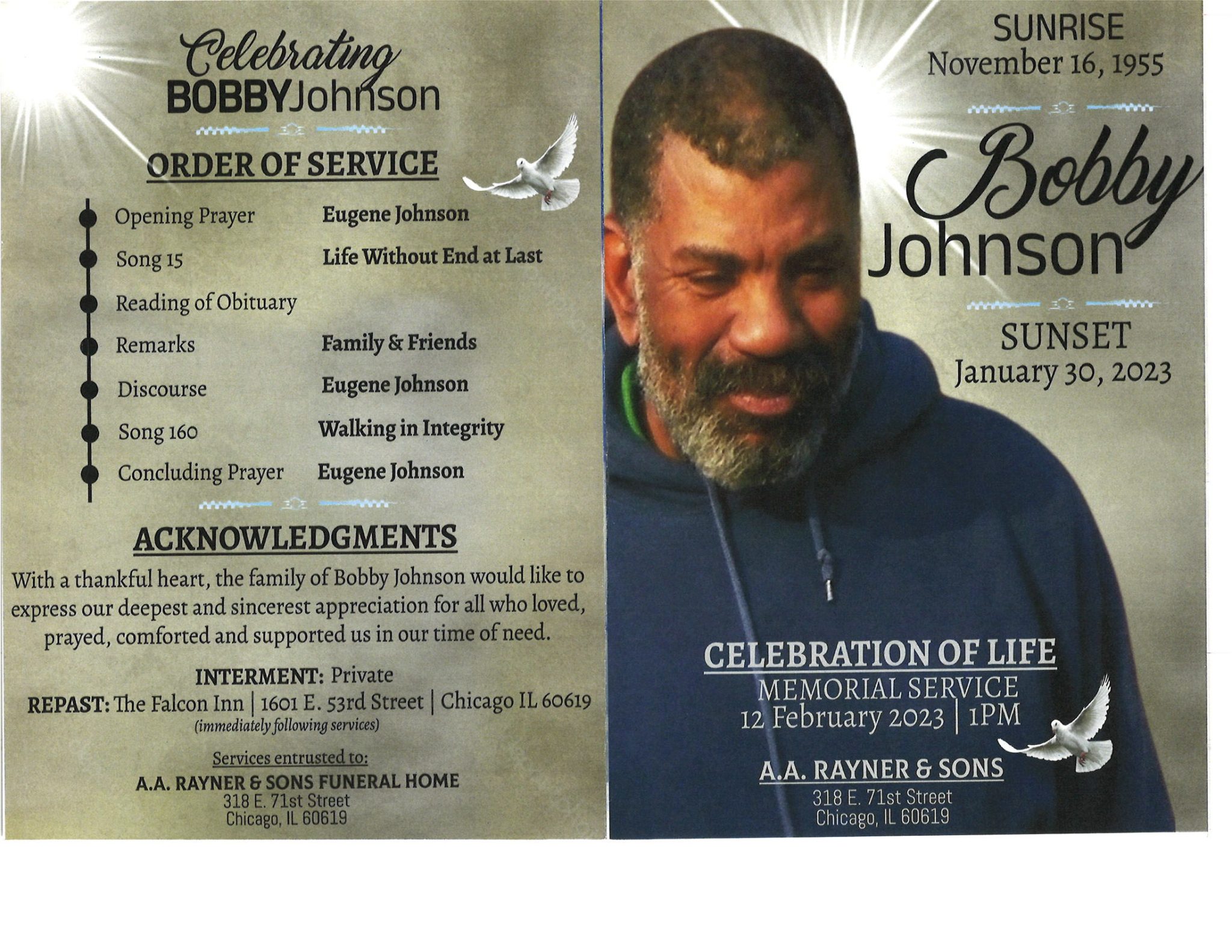 Bobby Johnson Obituary AA Rayner and Sons Funeral Homes