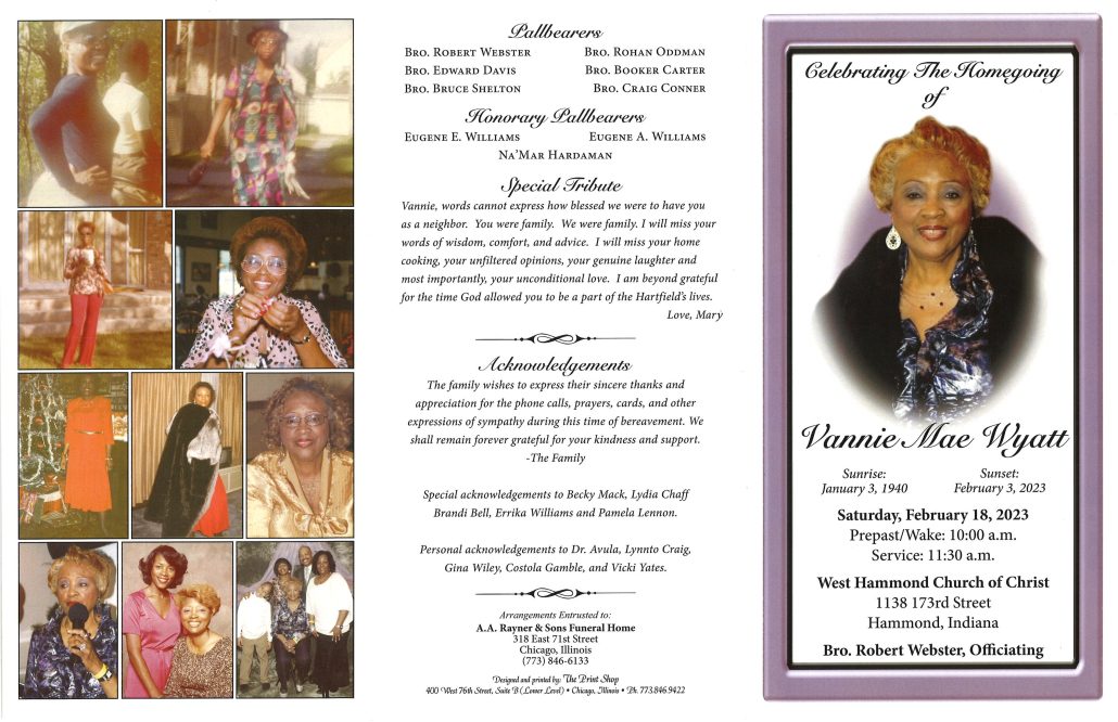 Vannie M Wyatt Obituary