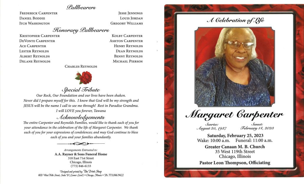 Margaret Carpenter Obituary