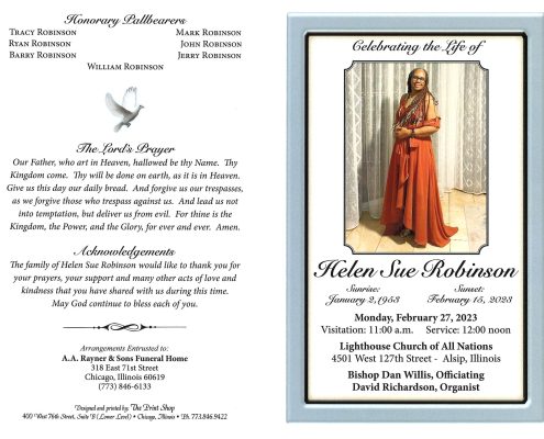 Helen S Robinson Obituary