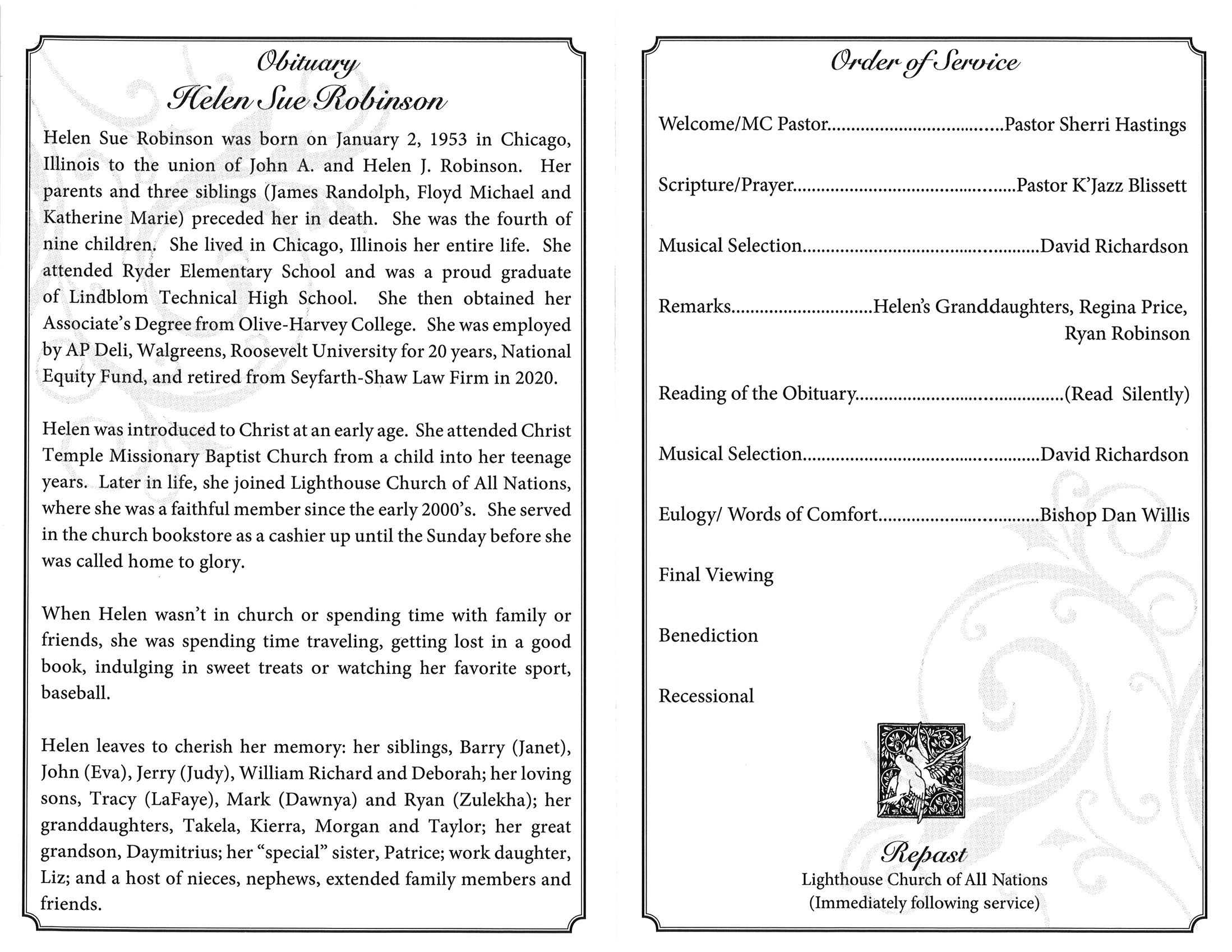 Helen S Robinson Obituary AA Rayner And Sons Funeral Homes   2041 002 