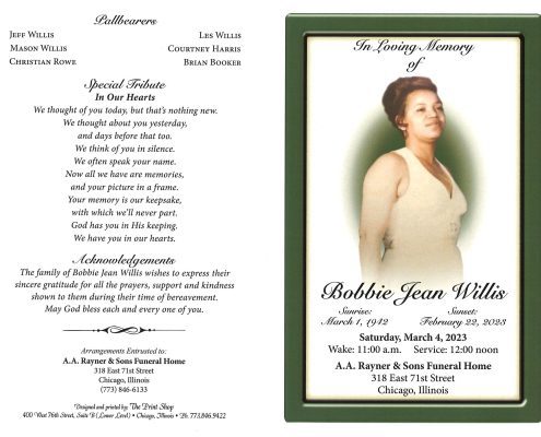 Bobbie J Willis Obituary