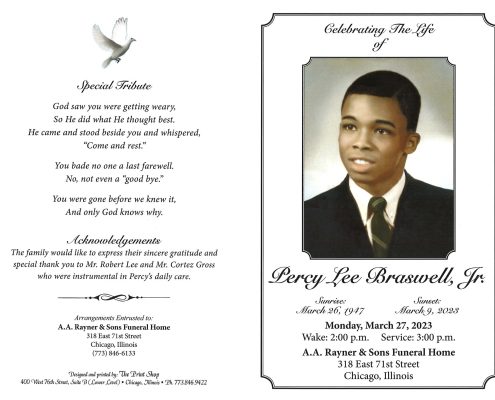 Percy L Braswell Jr Obituary