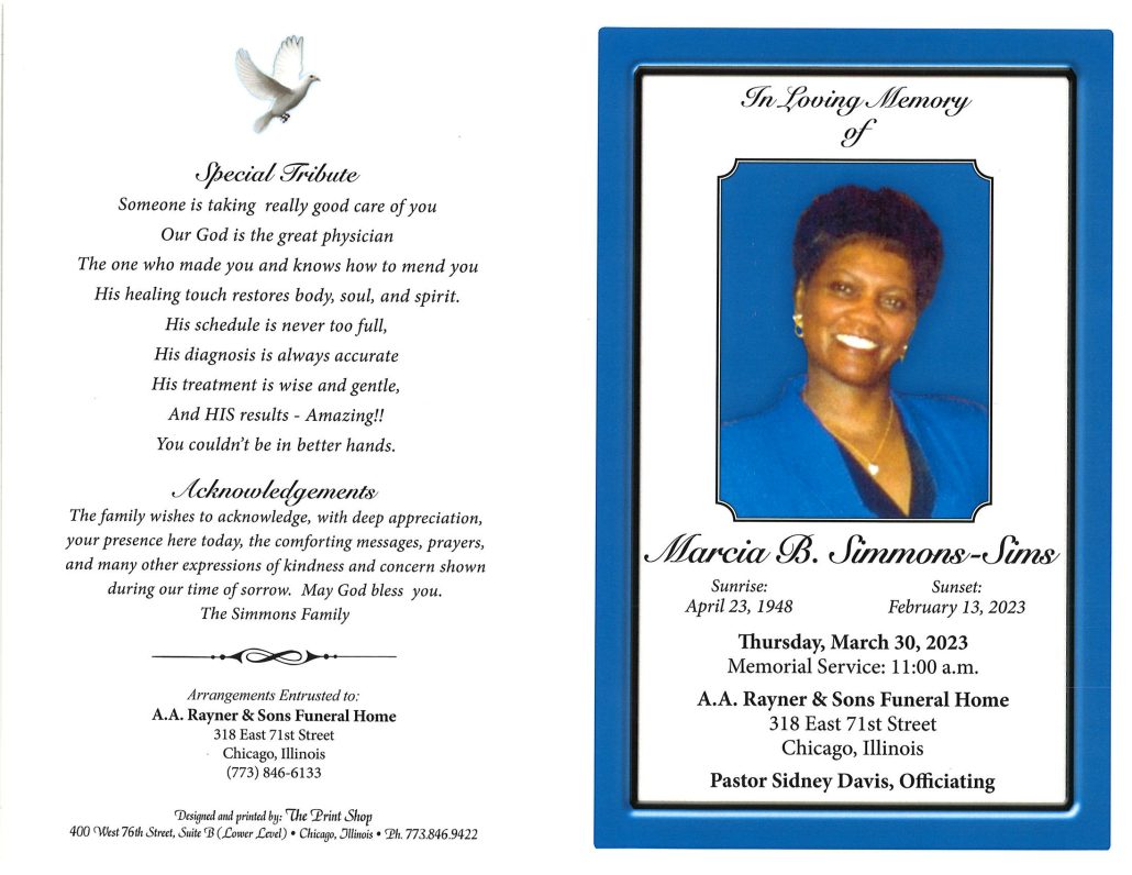 Marcia B Simmons Sims Obituary