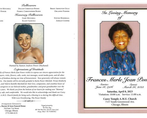 Frances M J Power Obituary