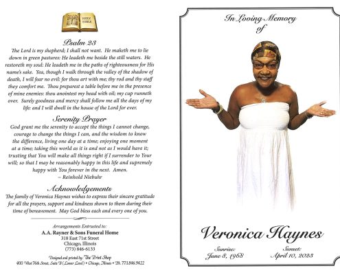Veronica Haynes Obituary