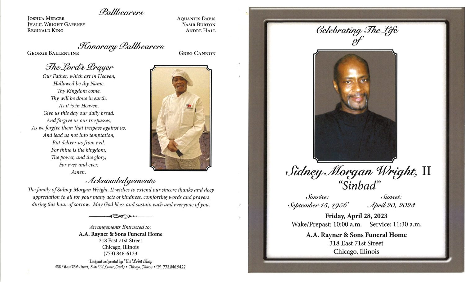 Sidney M Wright II Obituary AA Rayner and Sons Funeral Homes