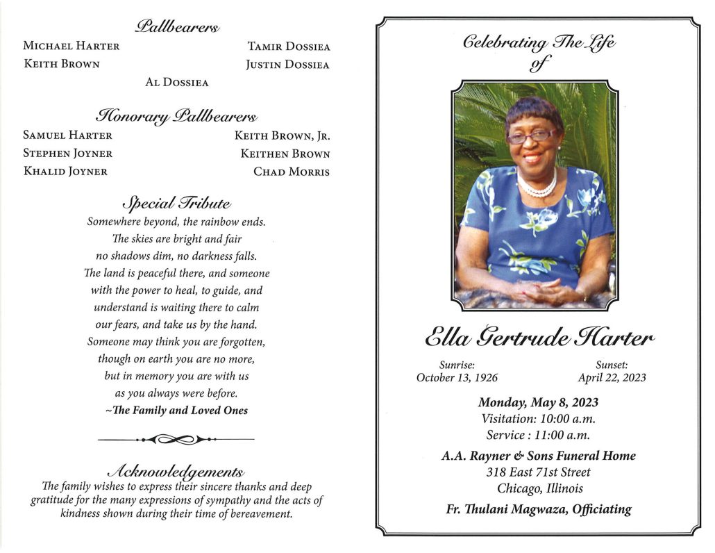 Ella G Harter Obituary