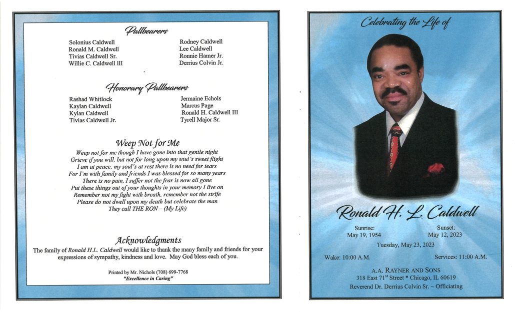 Ronald H.L. Caldwell Obituary