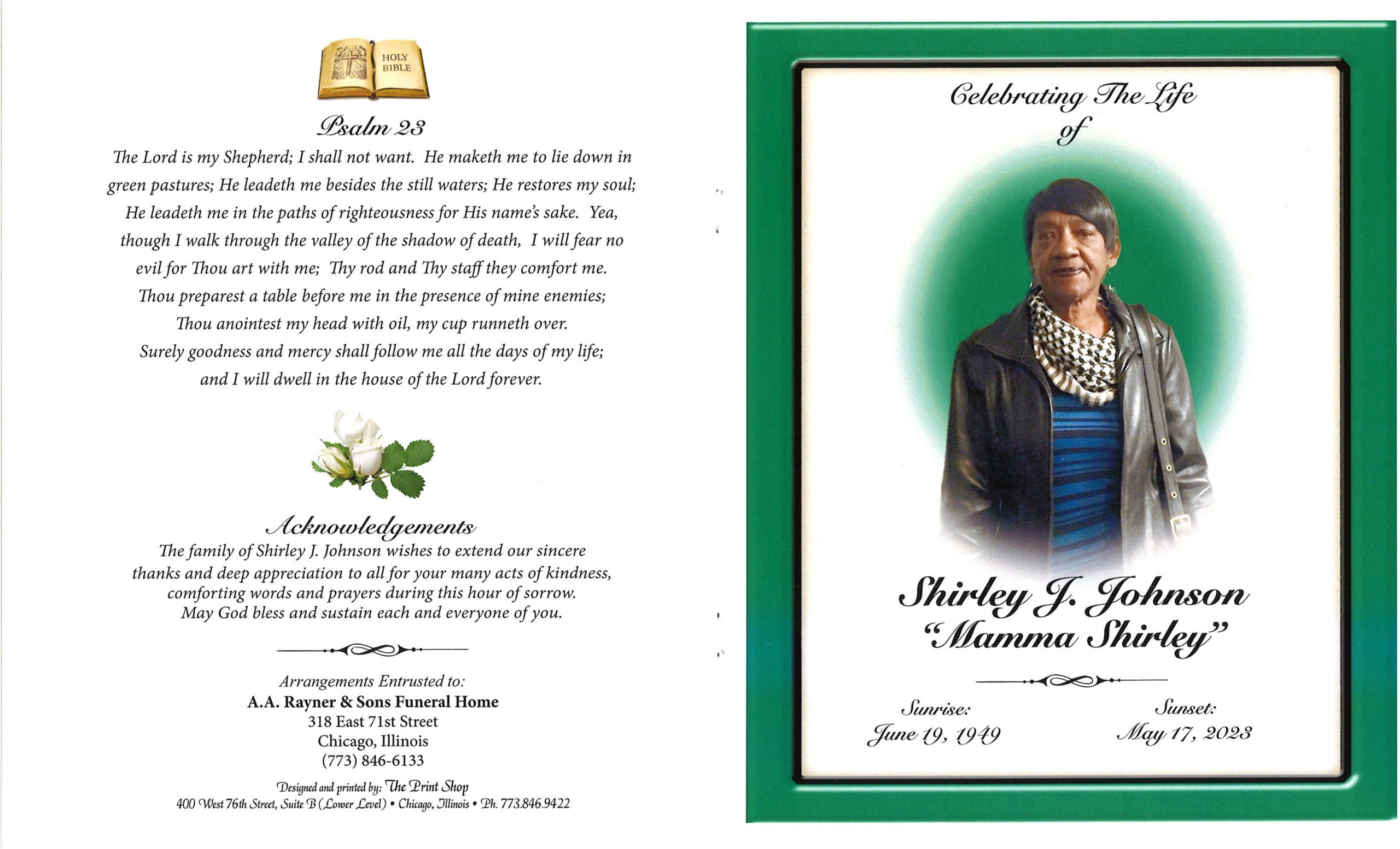 Shirley J Johnson Obituary
