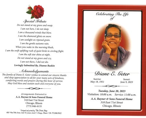 Diane E Geter Obituary