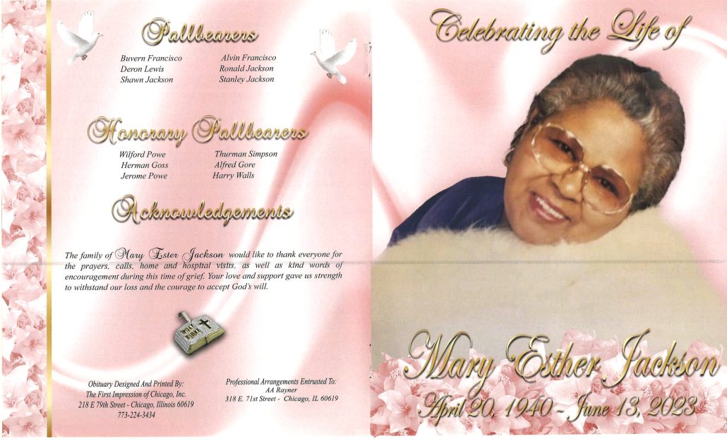 Mary E Jackson Obituary