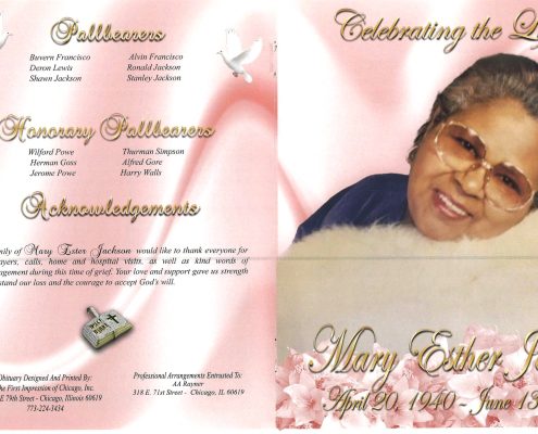 Mary E Jackson Obituary