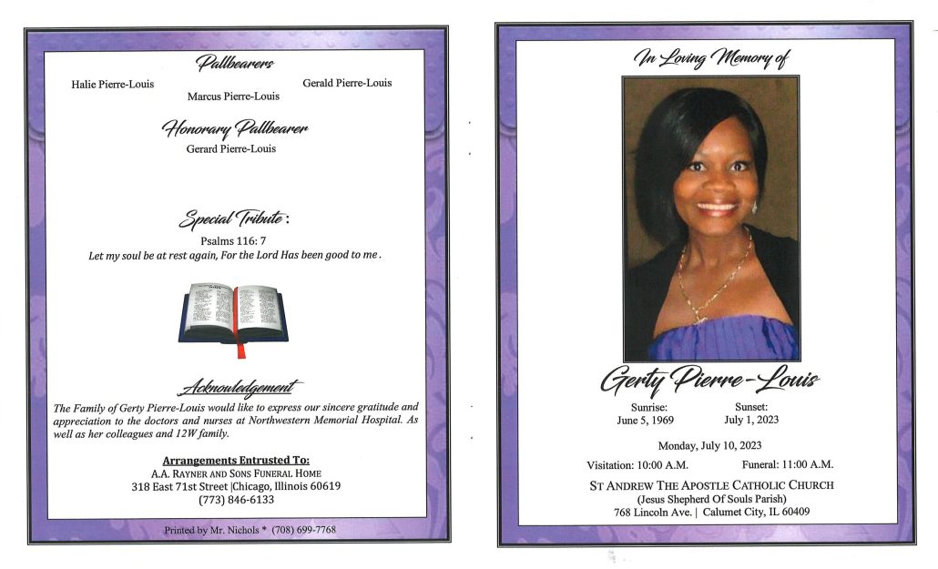 Gerty Pierre Louis Obituary